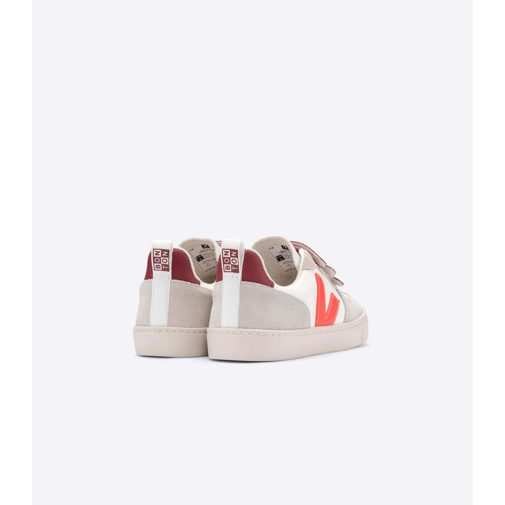 Kids' Veja V-12 BONTON Shoes White/Orange | SG 754DFM